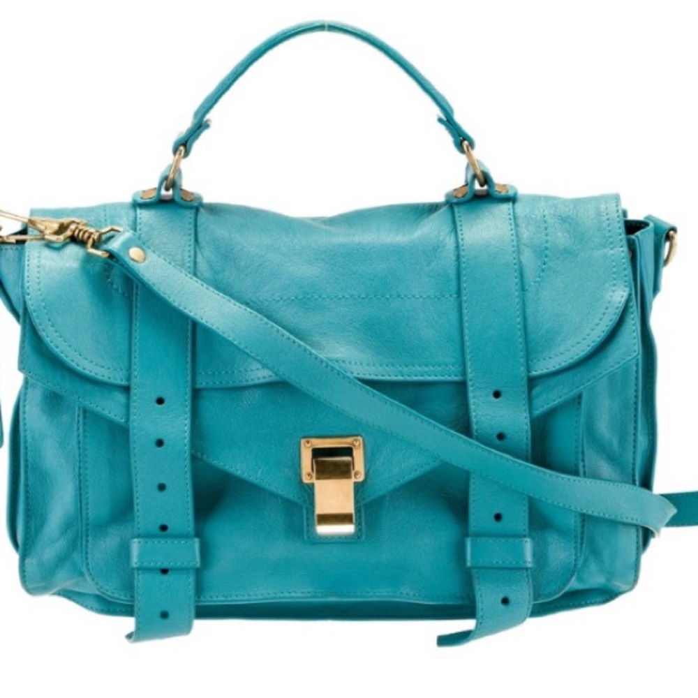 Proenza Schouler Blue Leather Top Handle Bag